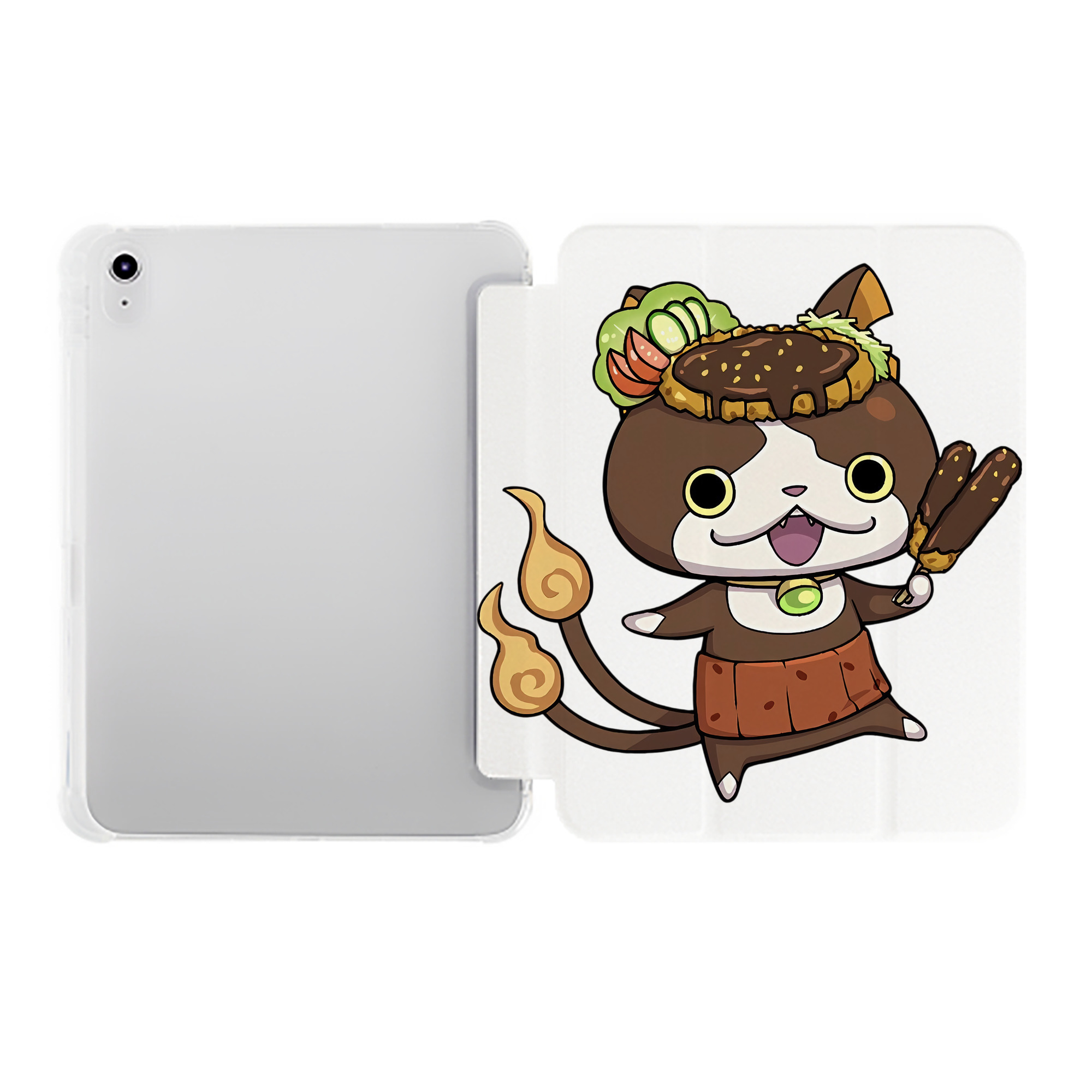 （画像用） 妖怪ウォッチ Yo-kai Watch IPad ケース ペン収納付き 三つ折りスタンド PUレザー×シリコン 対応機種9.5/10.5/10.9インチ